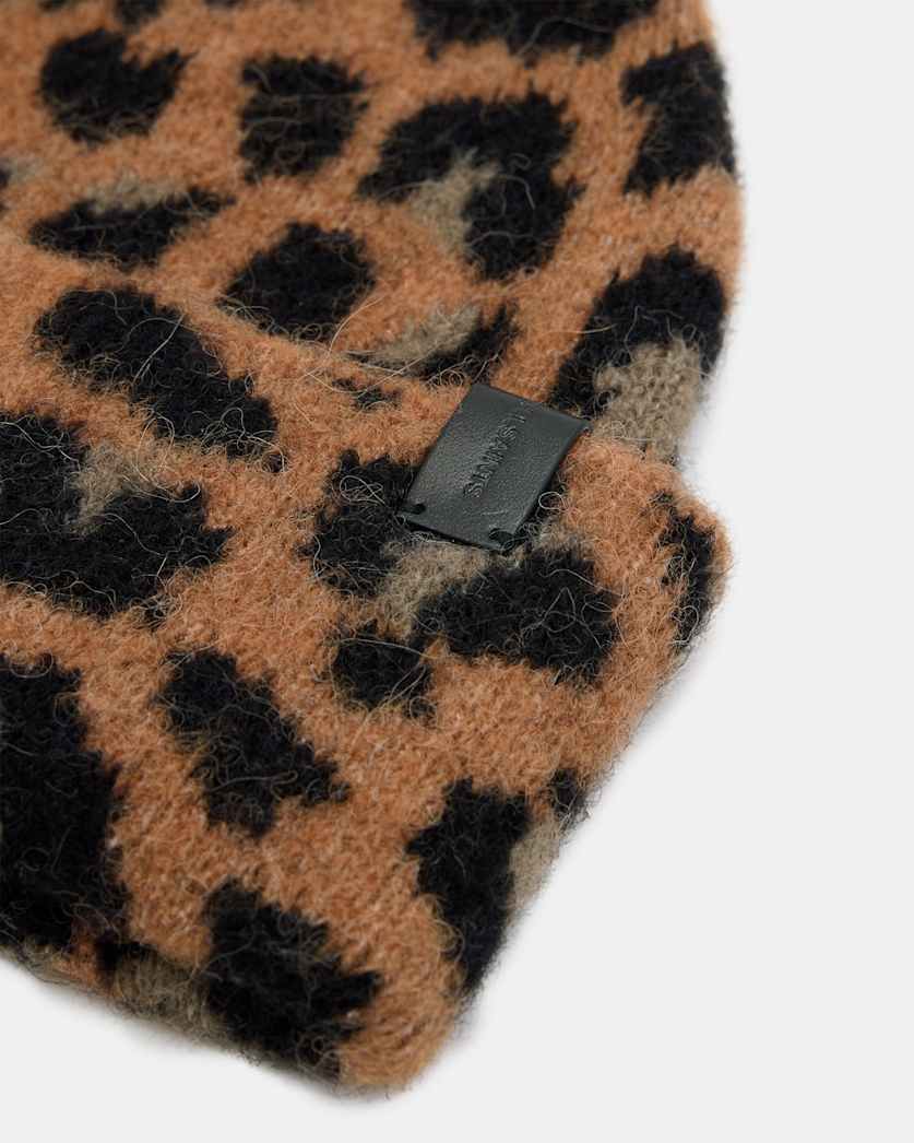 Lex Leopard Print Brushed Beanie