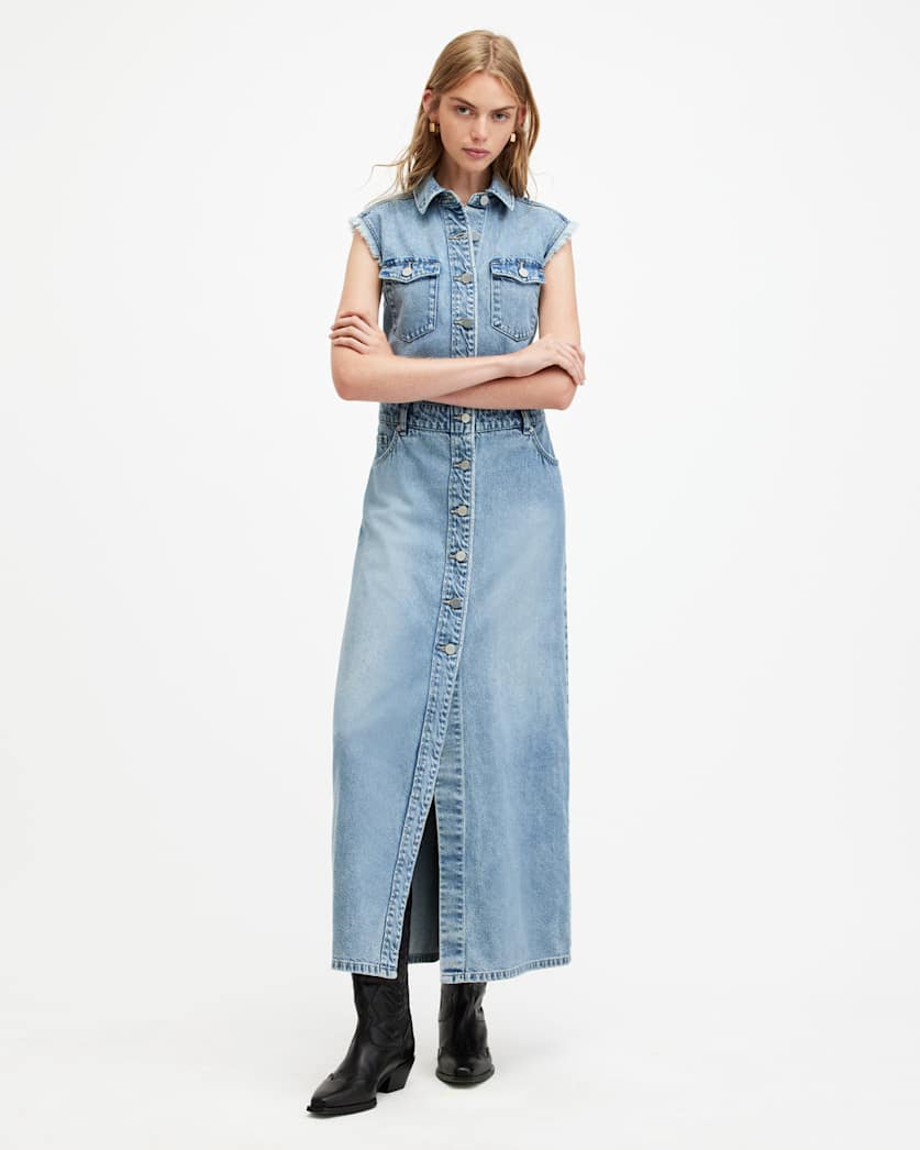 Blair Sleeveless Denim Maxi Dress