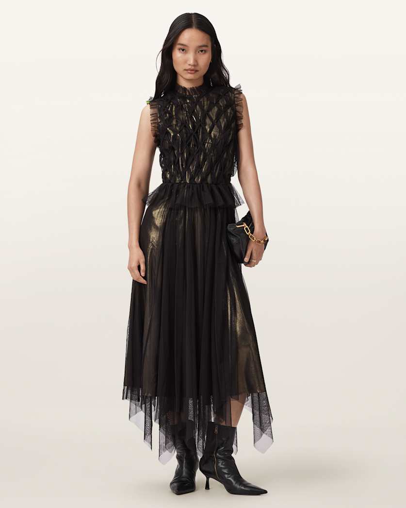 Lola Metallic Midi Dress