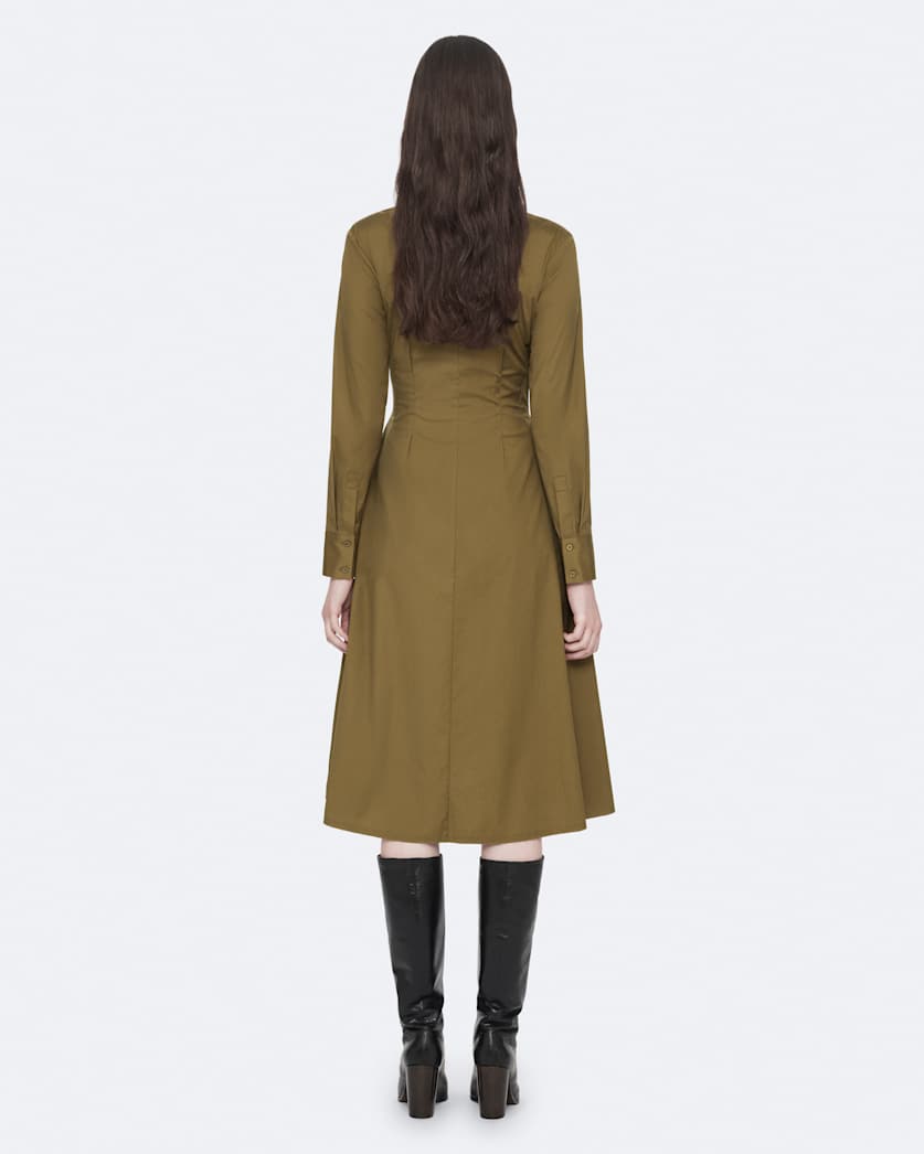 Marley asymmetric cotton poplin shirt dress