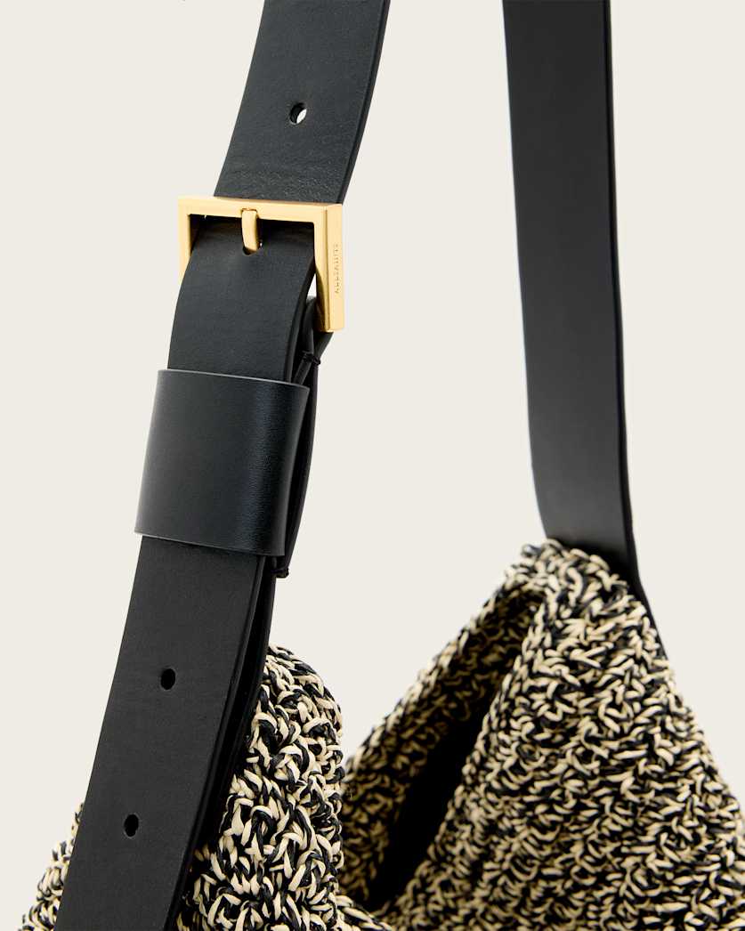 Asha Woven Straw Hobo Shoulder Bag