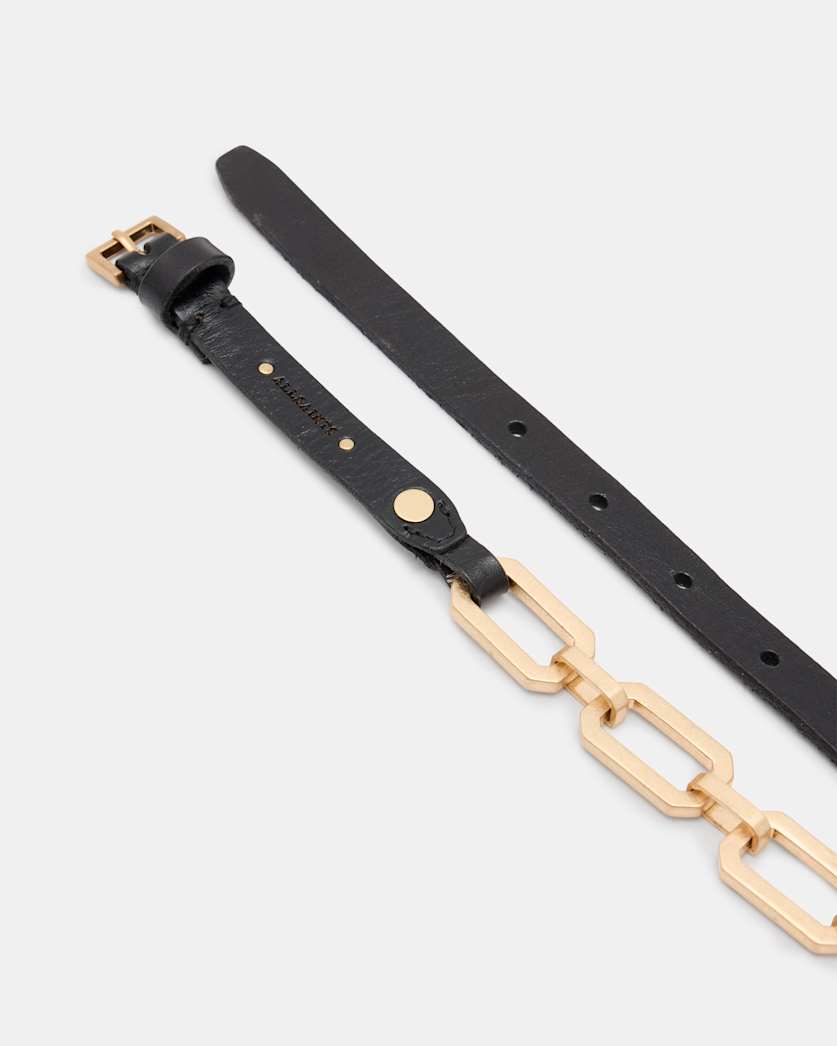 Helly Skinny Leather Chain Belt