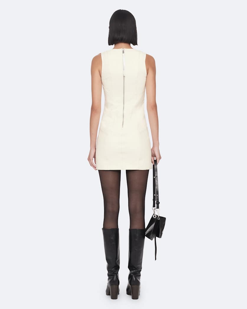 Vee Perforated Leather Dress