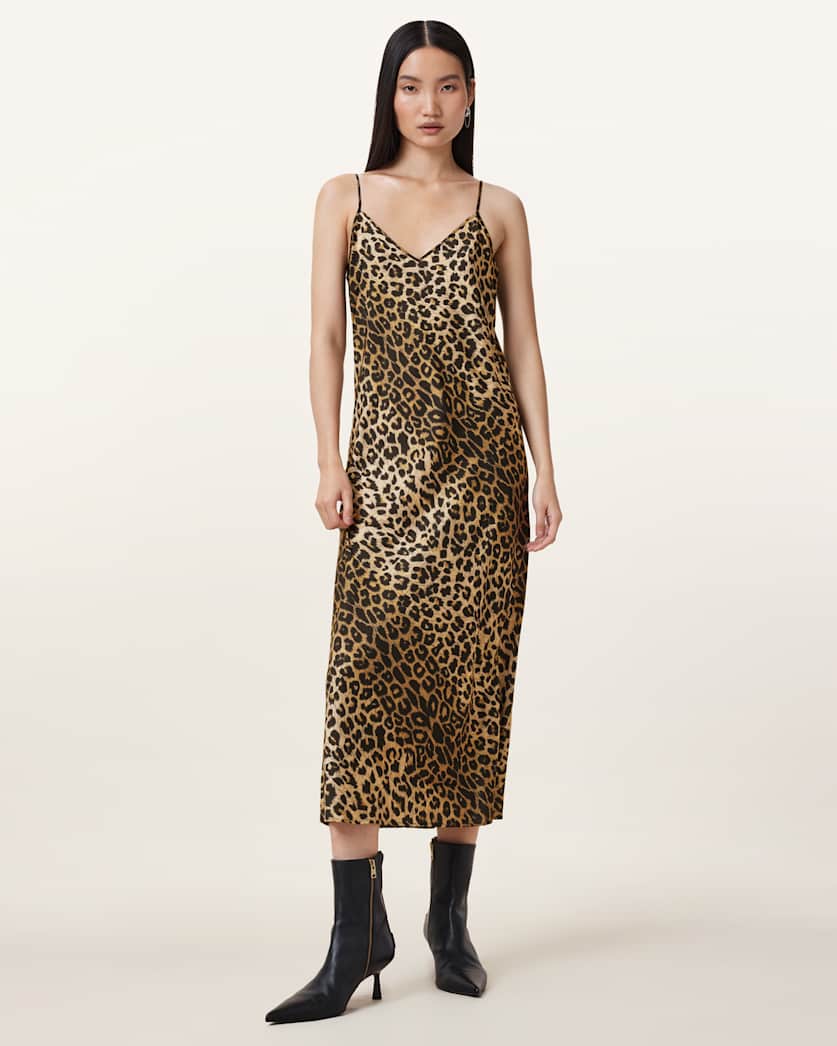 Hera Leopard Print 2-In-1 Midi Dress