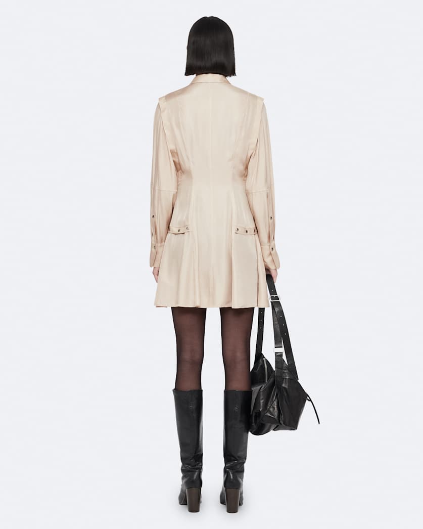 Artemis Silk-Blend Mini Shirt Dress