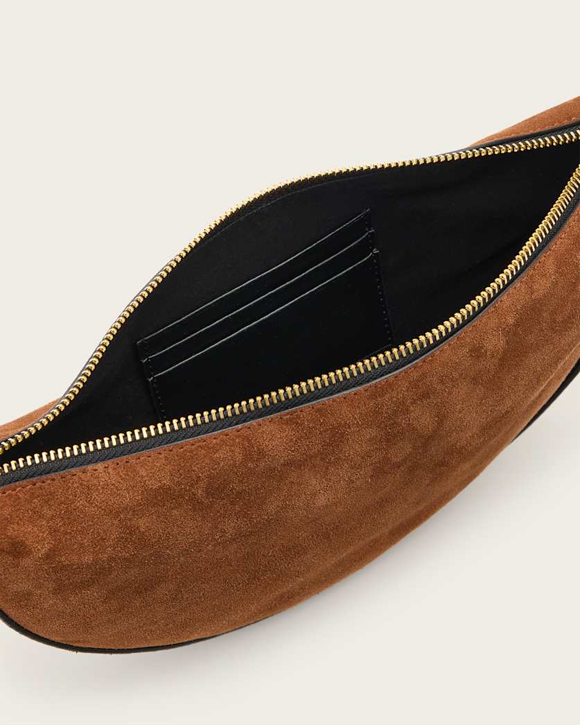 Half Moon Suede Crossbody Bag