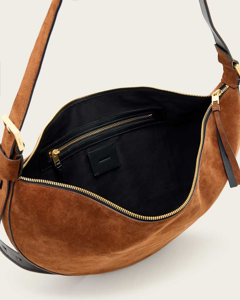 Half Moon Large Suede Crossbody Bag