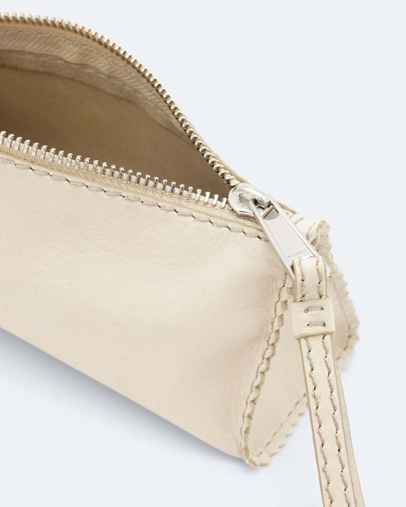 Pinked edge leather pencil case