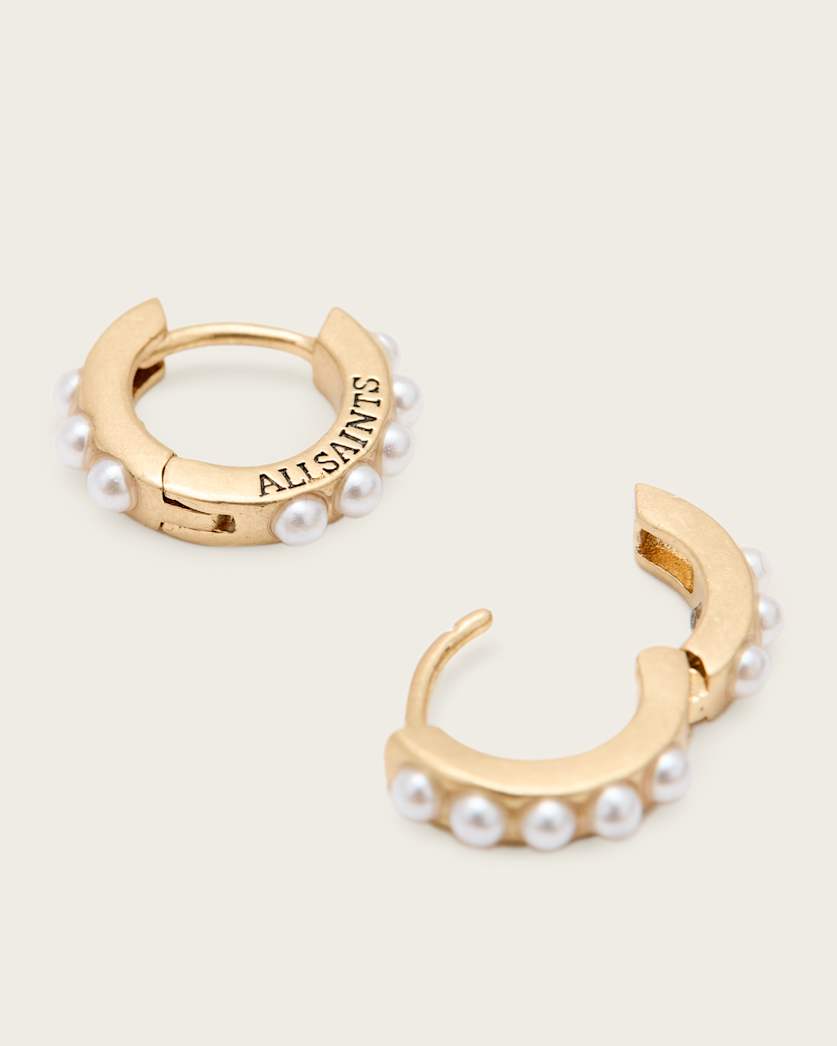 Pearl Beaded Hoop Earrings