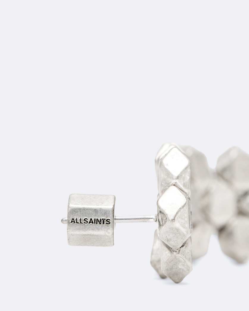 Faceted Metal Bead Drop Earrings