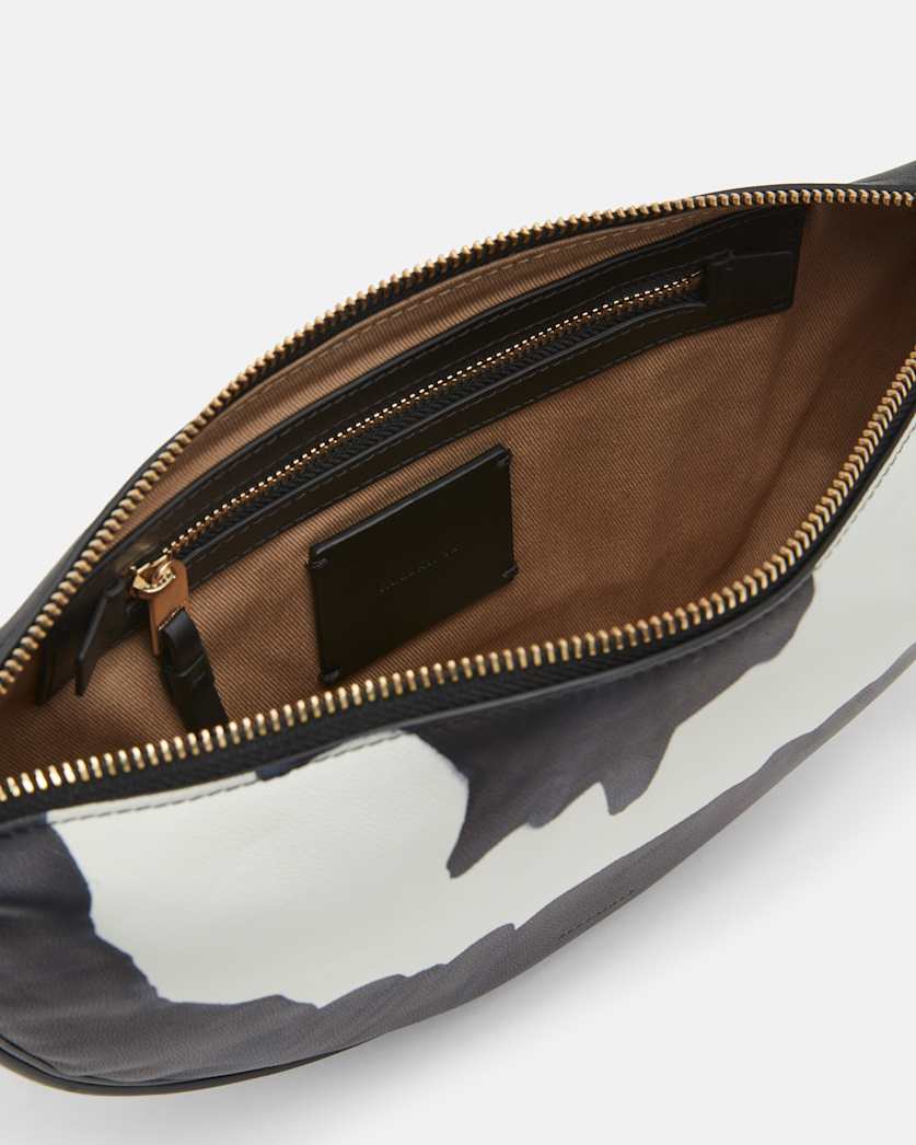 Half Moon Tie Dye Leather Crossbody Bag