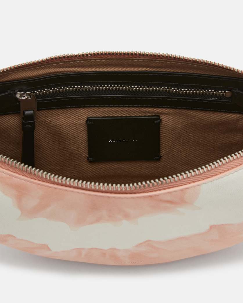 Half Moon Tie Dye Leather Crossbody Bag