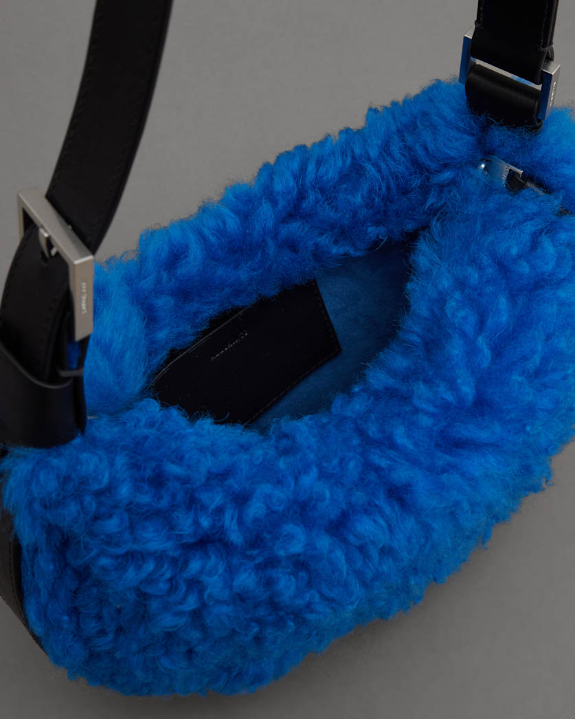 Half Moon Shearling Crossbody Bag