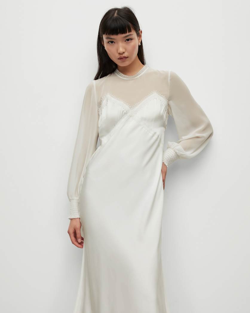 Bailey Silk Blend Sheer Midi Dress