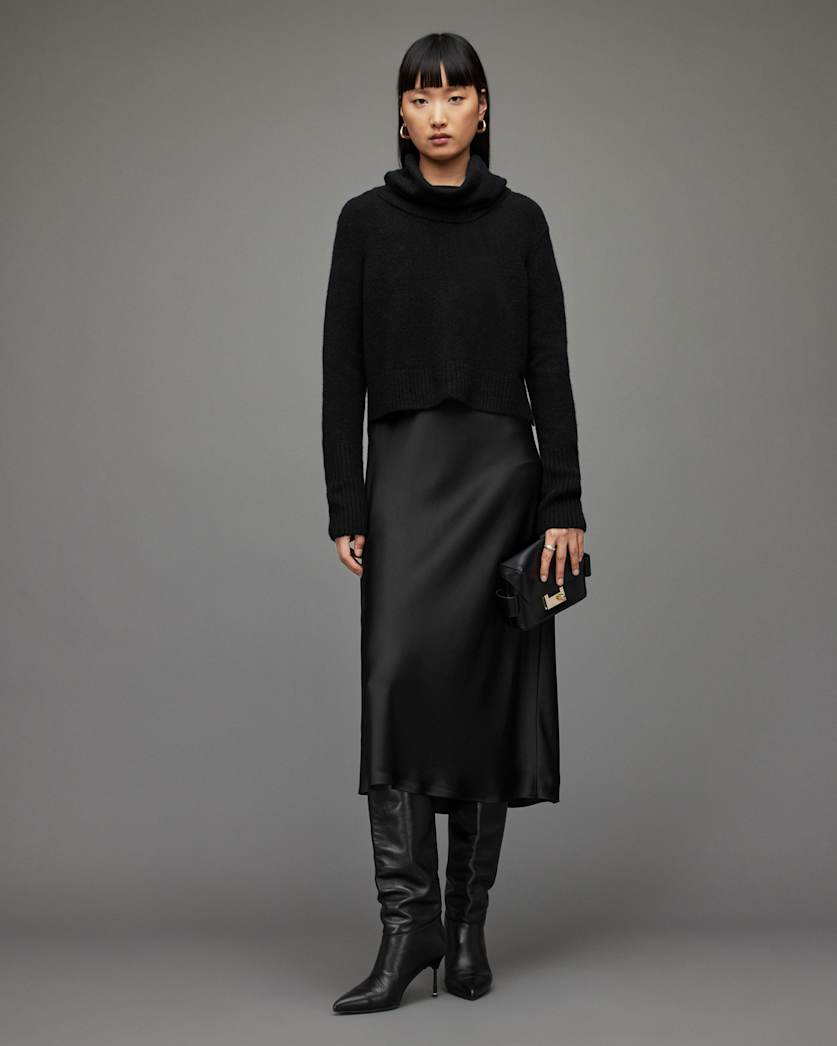 Tierny Roll Neck 2-In-1 Midi Slip Dress