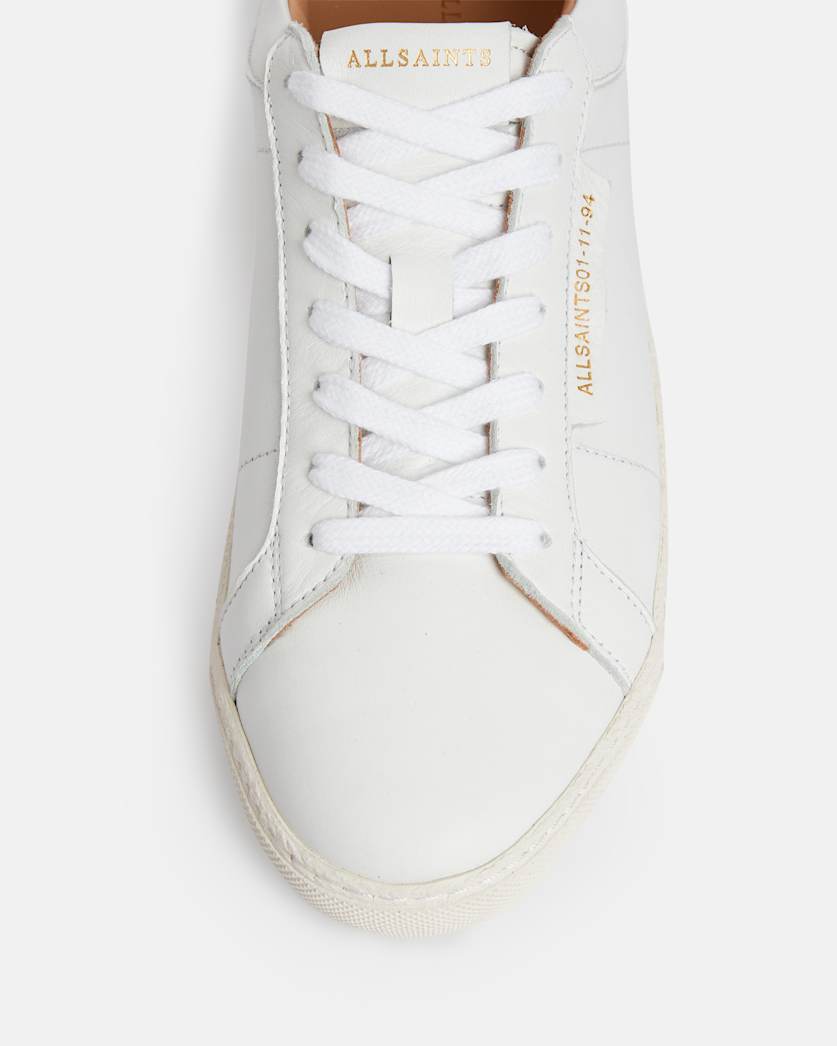 Sheer Round Toe Leather Trainers