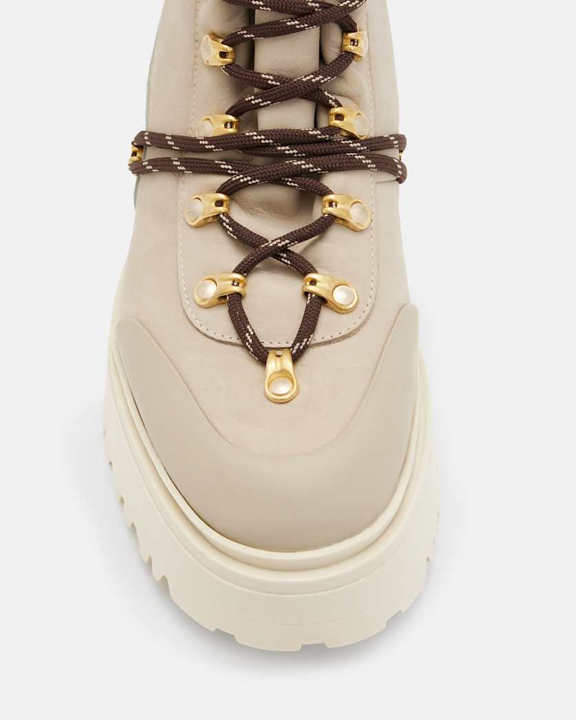 Ker Lace Up Ski Hook Leather Boots