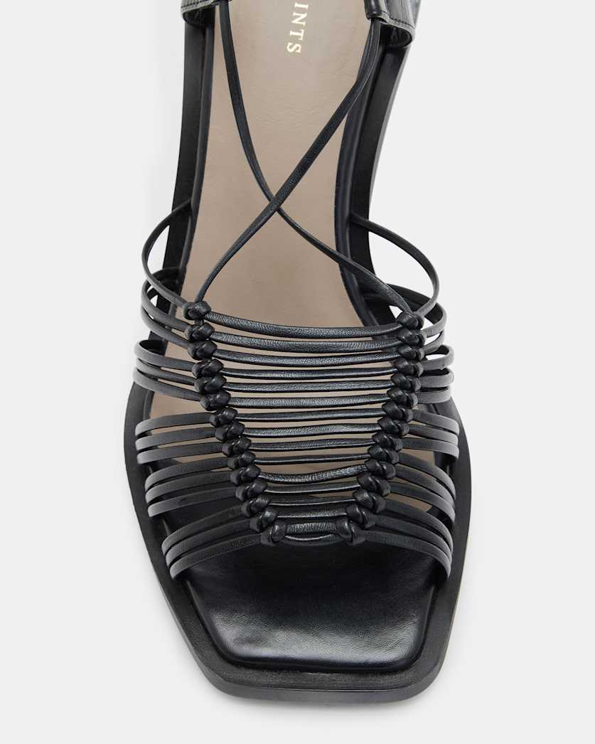 Dina Leather Rope Strappy Heeled Sandals