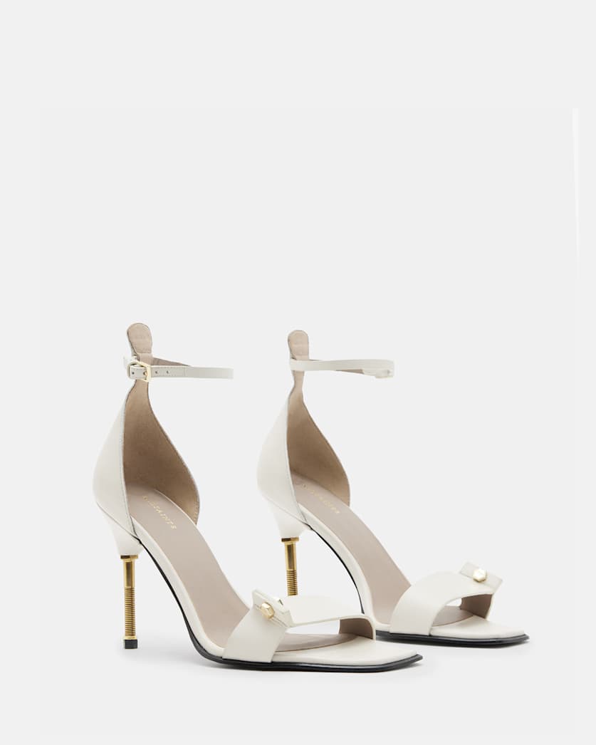 Betty Square Toe Leather Heeled Sandals
