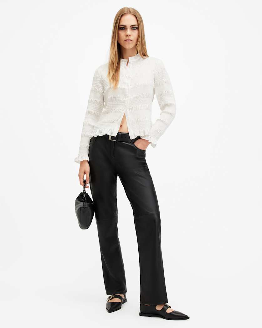 Meg Mandarin Collar Relaxed Fit Shirt