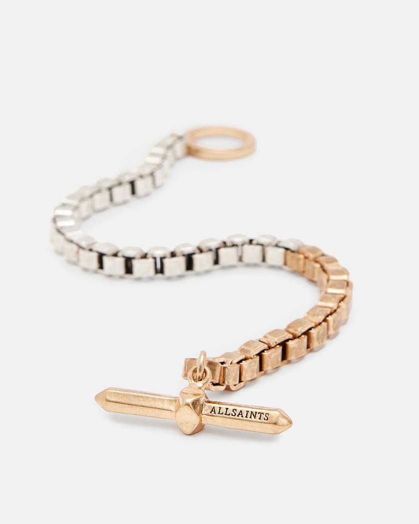 Box Chain Two Tone Bracelet