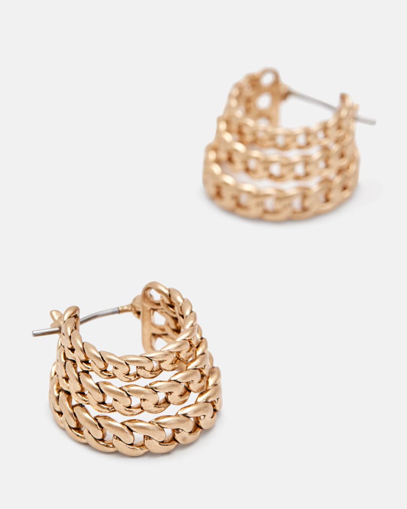 Triple Chain Hoop Earrings