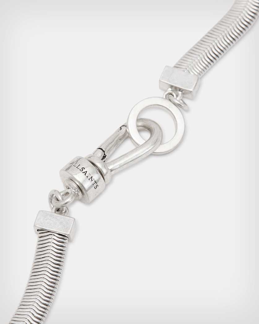 Flat Snake Silver-Tone Necklace