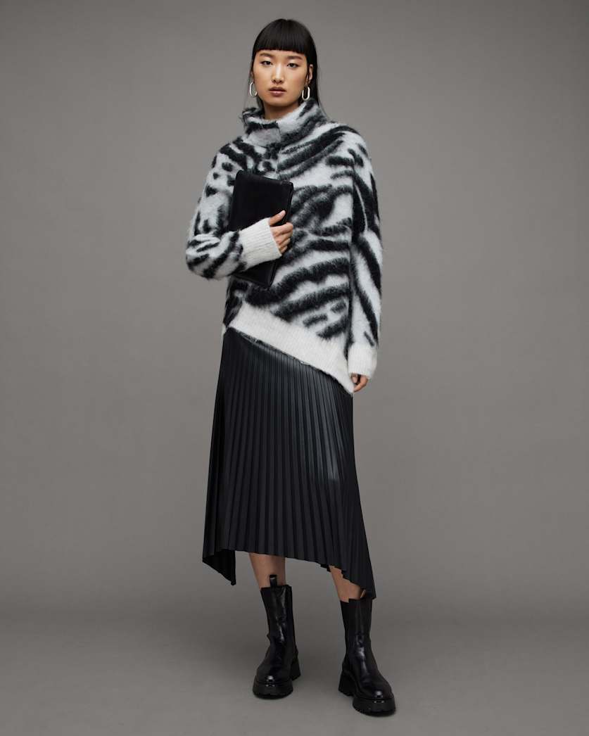 Lock Zebra Print Roll Neck Jumper