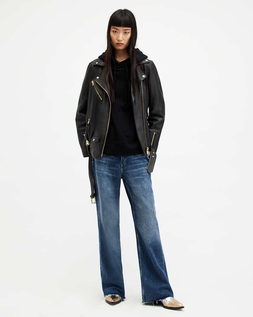 Billie Leather Oversized Biker Jacket