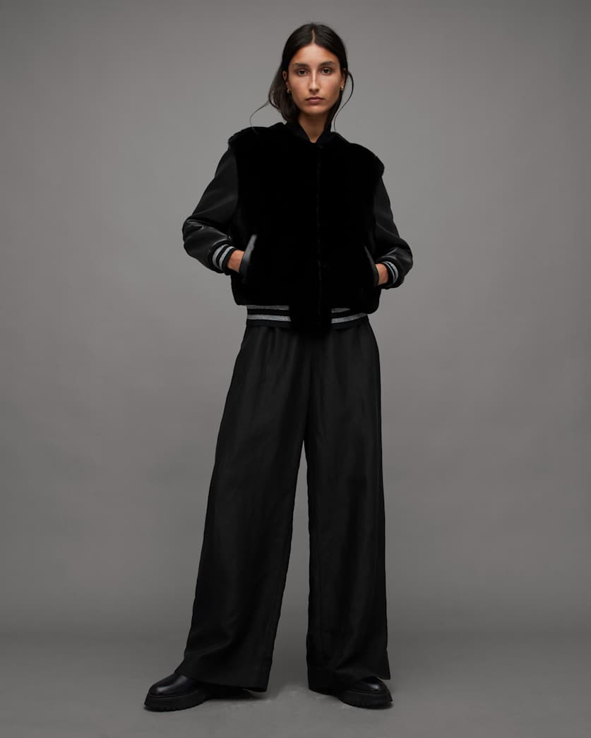 Margot Shearling Baseball Jacket