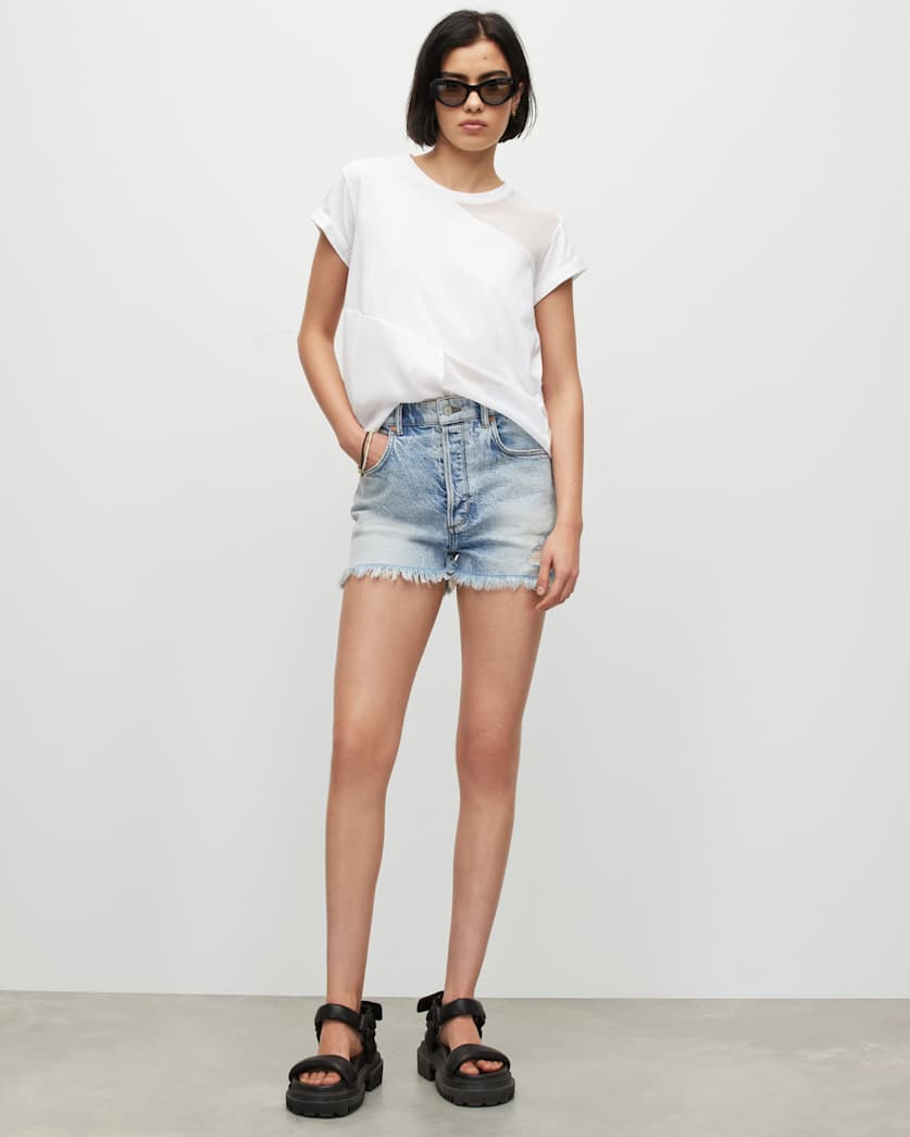 Zala Panelled Handkerchief Hem T-Shirt
