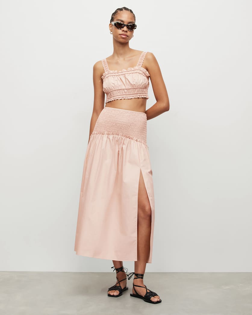 Alex Smock Embroidery Super Cropped Top