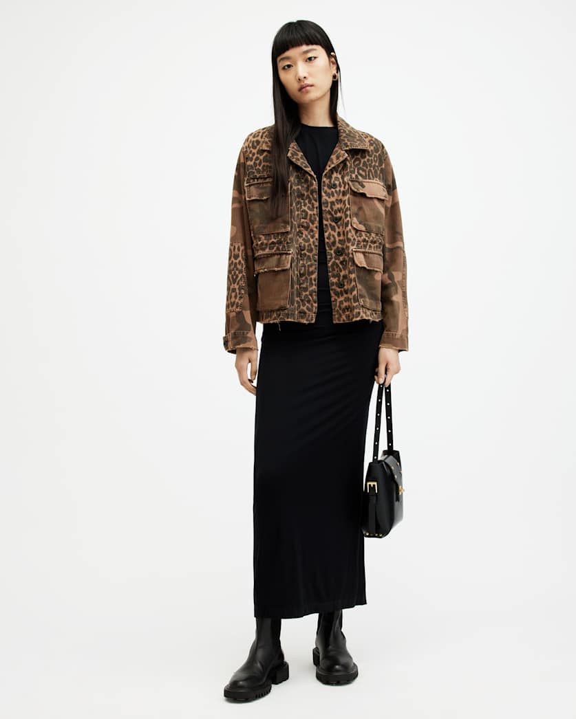 Finch Leopard Camouflage Print Jacket