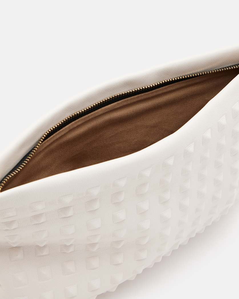 Bettina Leather Studded Clutch Bag