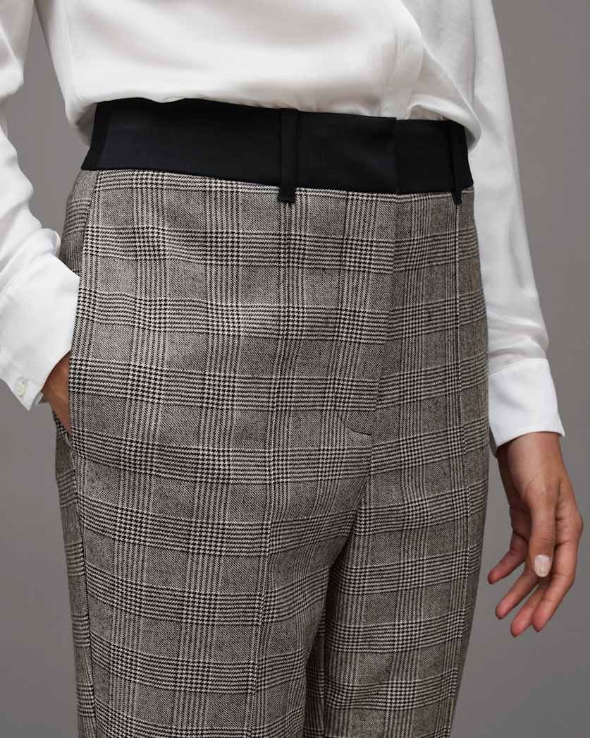 Bea Woven Checked Skinny Fit Trousers