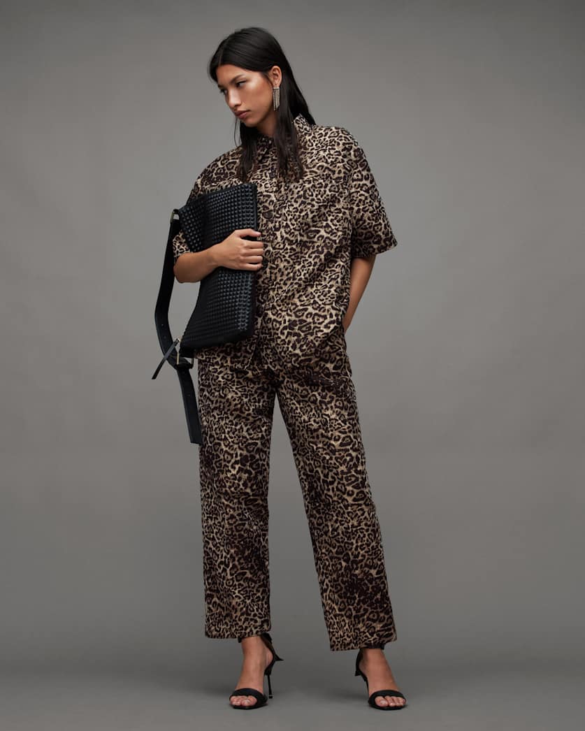 Jemi Leopard Print Relaxed Fit Shirt