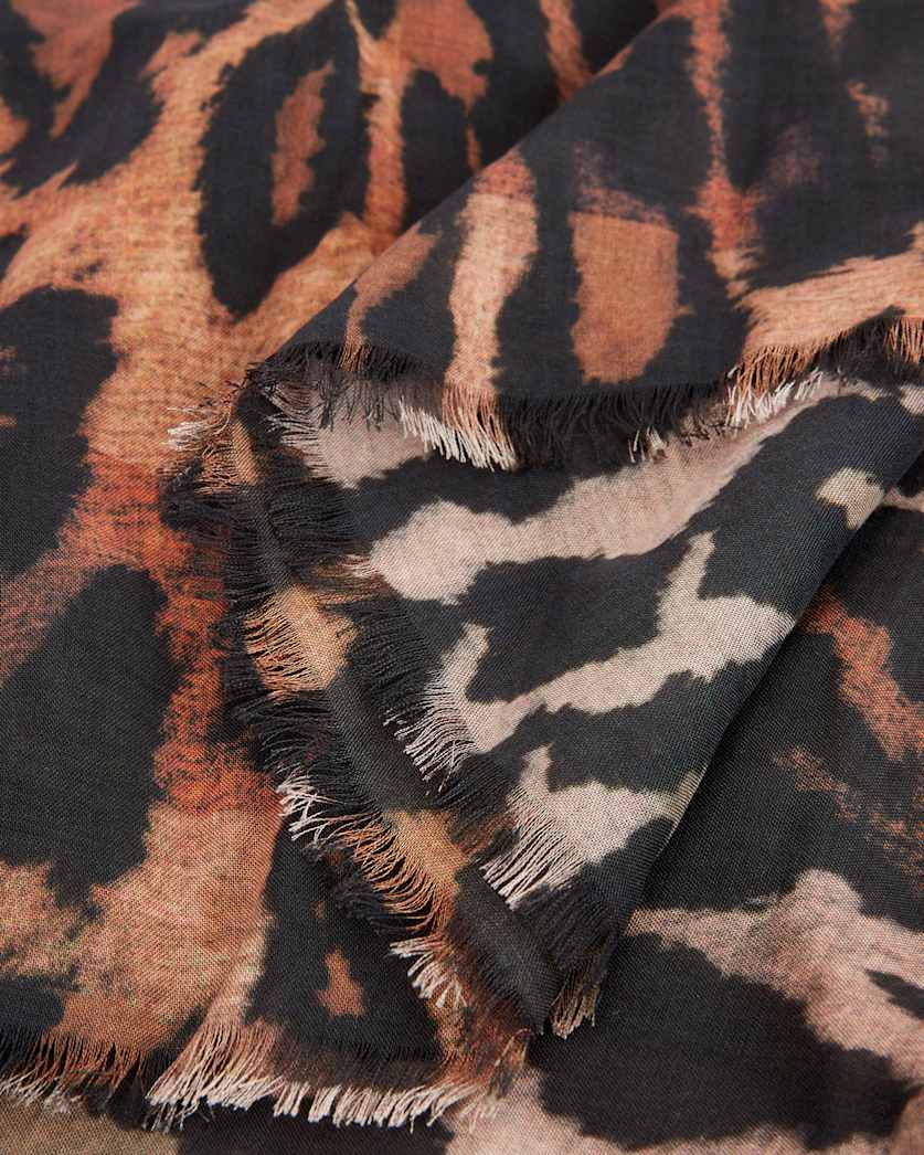 Anita Oblong Leopard Print Scarf