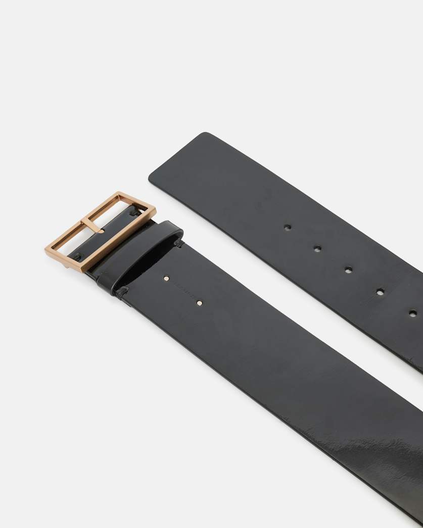 Laila Patent Leather Wide Waist Belt