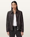 Alkan Zip Up Two Tone Leather Jacket