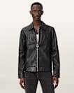 Alkan Zip Up Two Tone Leather Jacket