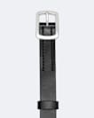 Everett Skinny Leather Bar-Buckle Belt