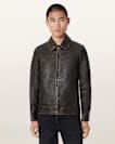 Alkan Zip Up Two Tone Leather Jacket