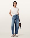 Mira Cropped Satin Drawcord T-Shirt