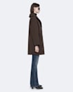 Darcie Nylon Shawl-Collar Cocoon Coat