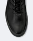 Misty Back-Zip Leather Military Boots