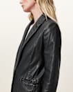 Deri Single Breasted Leather Blazer