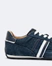 Leather and suede low trainers