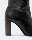 High pull on heeled boot