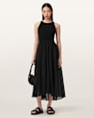 Zenia Sleeveless Asymmetric Midi Dress