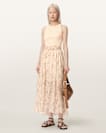 Zenia Sleeveless Knit Woven Midi Dress